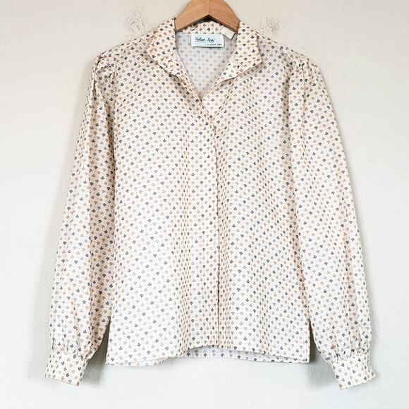 Helen Kay for Lucky Tops Button Front Top Blouse Vintage Women's Small - Picture 1 of 10